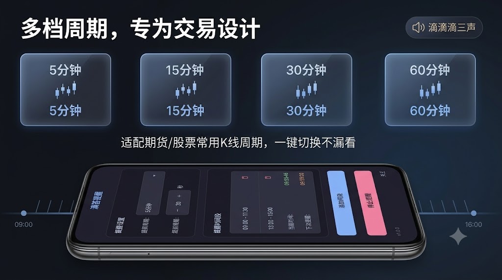 滴答提醒 - 5/15/30/60分钟多档周期设置